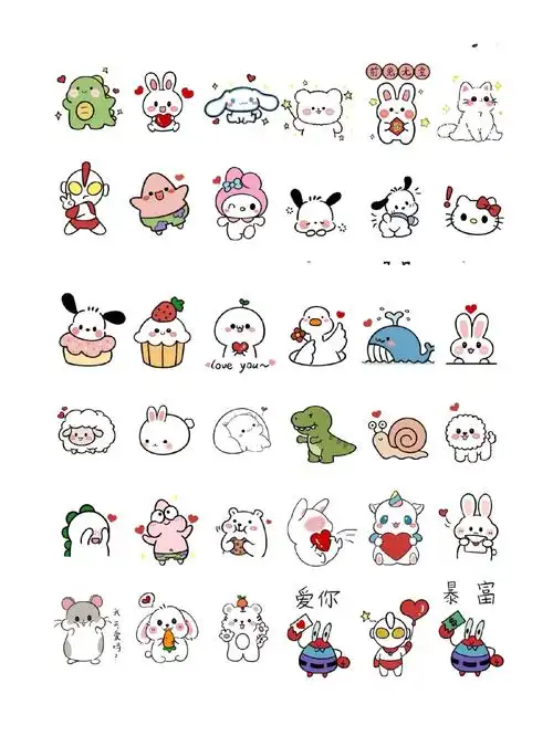 可爱简笔画 小可爱合集.#图文伙伴计划 #简笔画 #儿童简笔 - 抖音