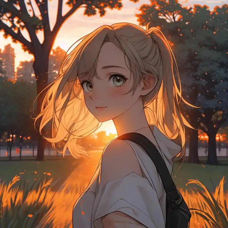 93日落下的女生头像99 日落时分,阳光柔和,映照出女生的温婉与