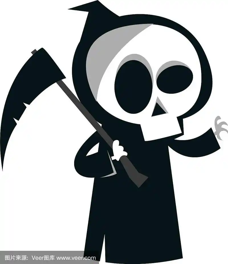 可爱的卡通死神万圣节