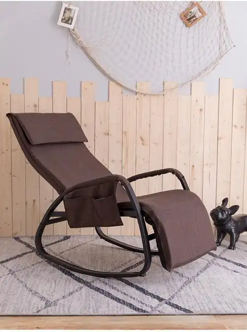 摇椅躺椅折叠摇摇椅大人家用休闲逍遥椅懒人客厅躺椅阳台休闲椅红棕色