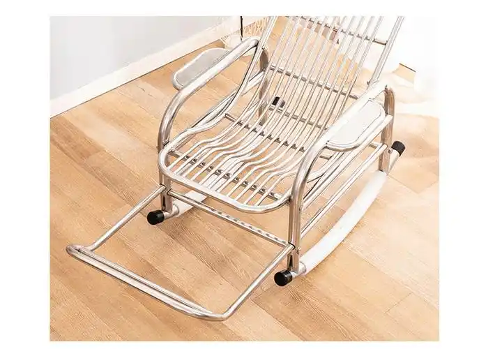 摇摇椅不锈钢家用加厚加固加宽夏季阳台客厅卧室休闲成人午休躺椅加厚