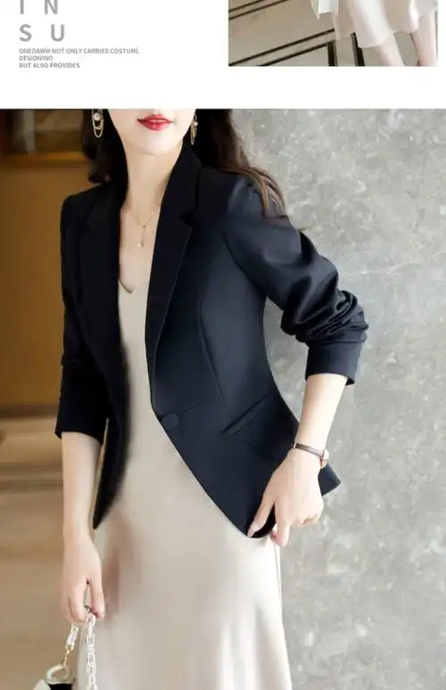 小西装外套女2024春秋新款薄韩版时尚修身短款气质休闲西服上衣潮