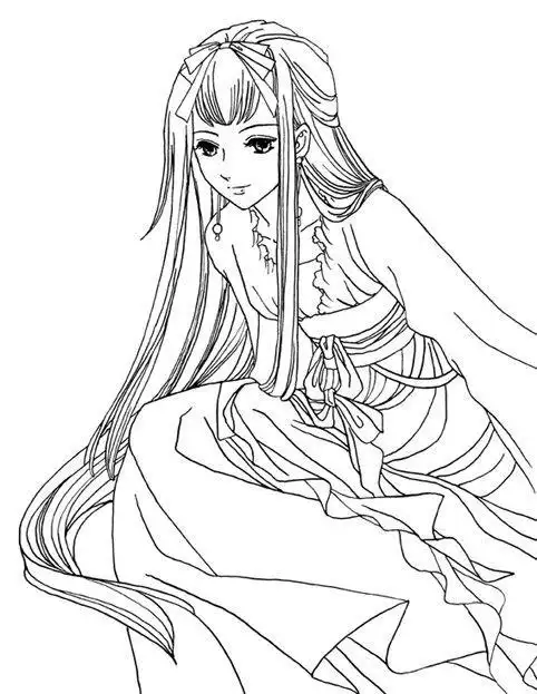 内容有古风动漫人物侧面图或黑白动漫人物图谢谢动漫古装人物简笔画