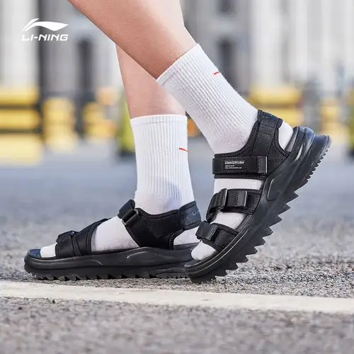 凉鞋李宁cf吾适5s女鞋2021夏季情侣厚底运动沙滩鞋