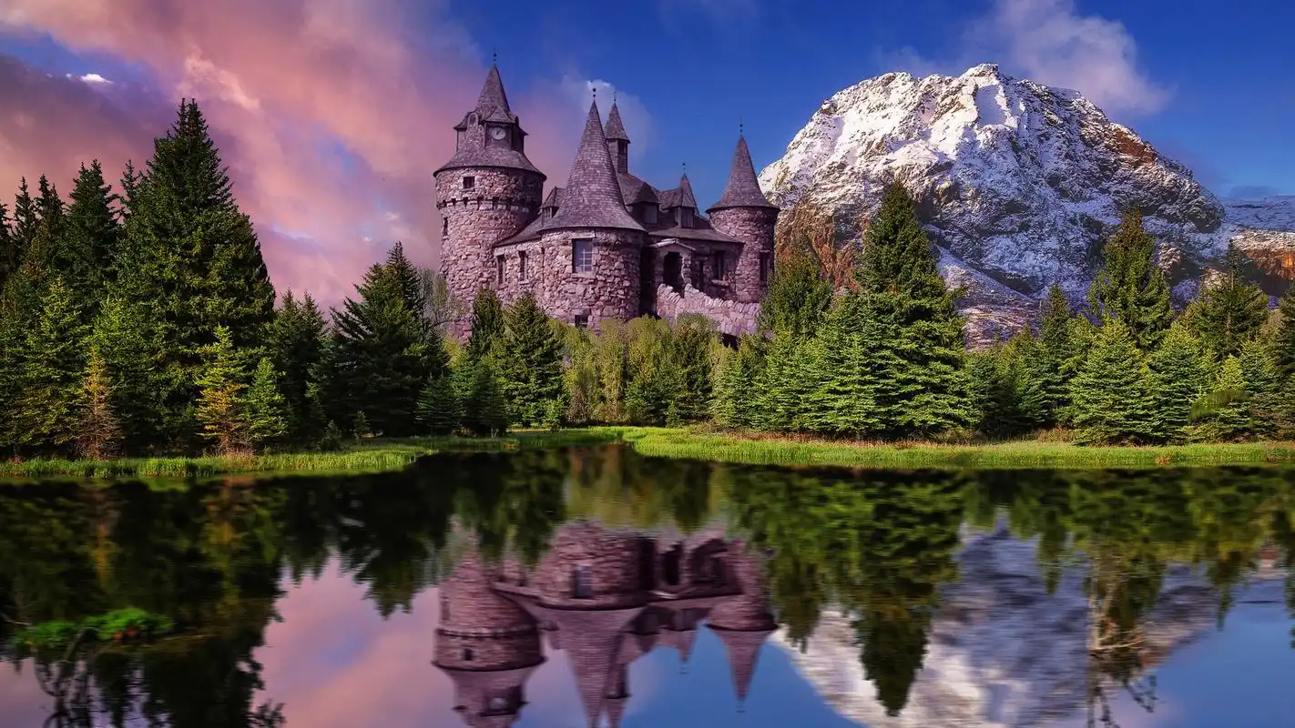 平静湖面自然风景桌面壁纸高清大图预览1920x1080_高清壁纸下载_美桌