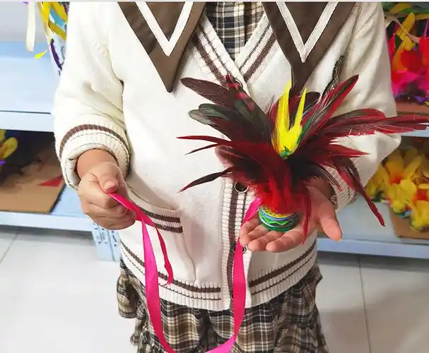 键子鸡毛毽子 鸡毛毽子 鸡毛毽子儿童小学生幼儿园带绳子比赛毽球踢键