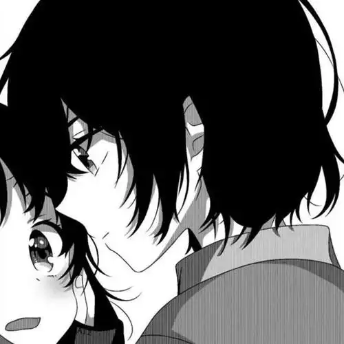 进来拿丧系 黑白简约漫画风动漫情侣头像