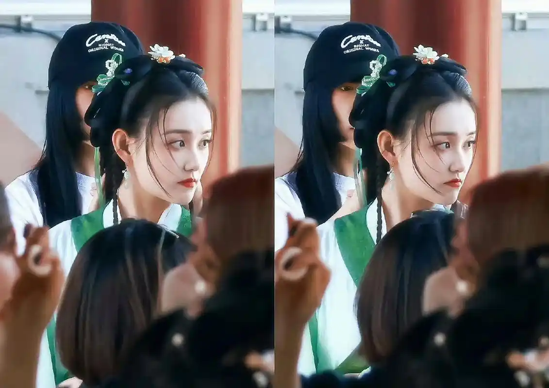 蒋依依# #奔跑吧# 蒋依依奔跑吧饭拍路透  好乖的依依 漂亮妹镁就