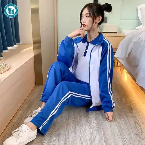 蓝白校服套装高中生初中运动会服装拍摄电影减龄抖音网红明星同款