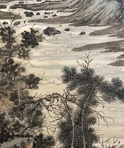 陈少梅临许道宁渔父图