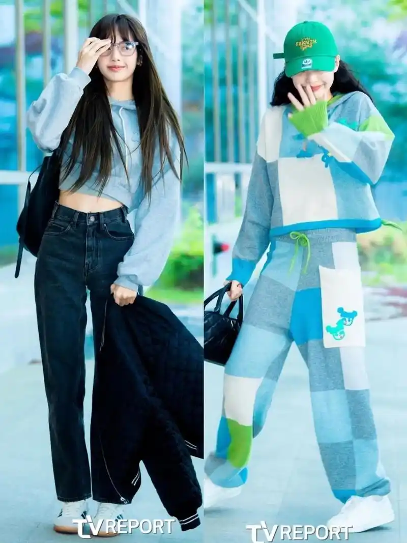 blackpink今日机场街拍私服