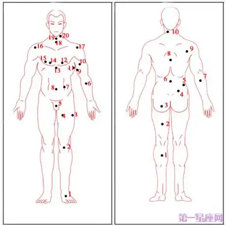男人全身痣相图解测命运