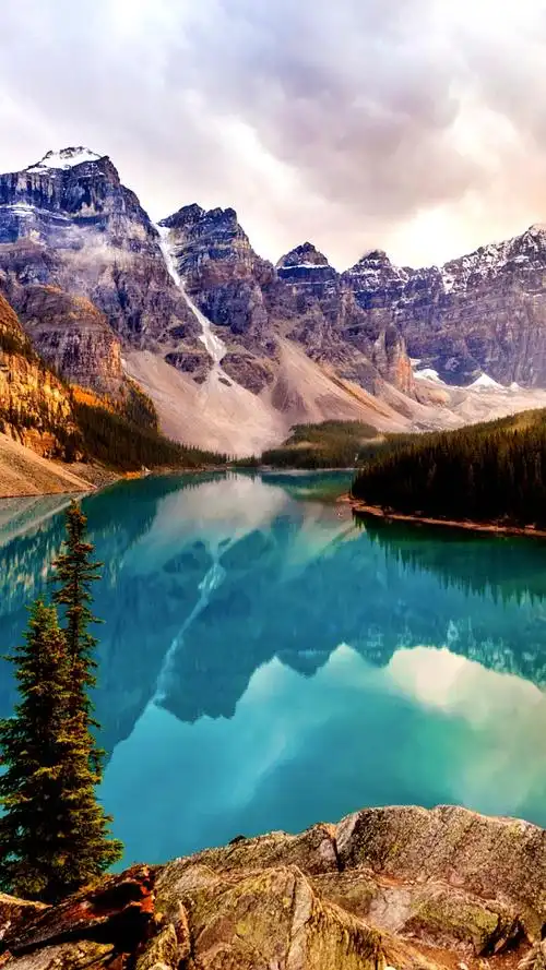 加拿大的郊野冬日风光,风景-手机壁纸