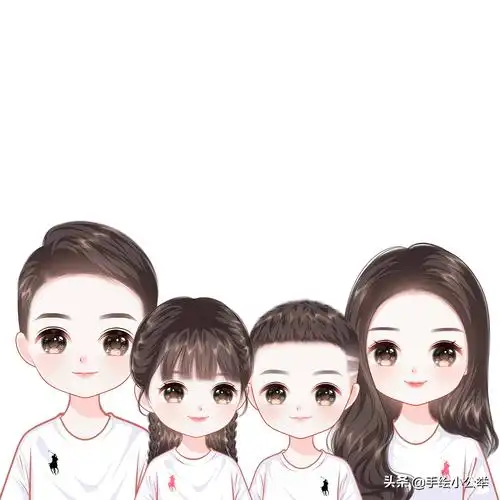 换个头像吧,一家四口q版全家福头像,可爱好看,儿女双全