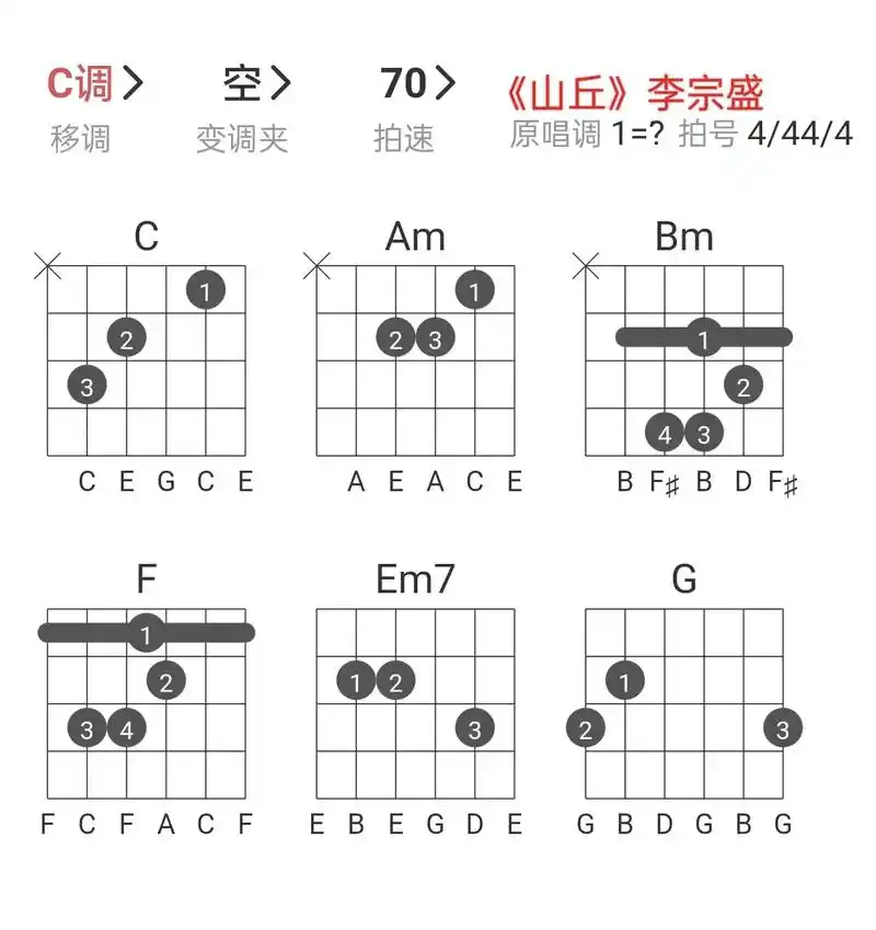 山丘李宗盛 #吉他谱 #吉他弹唱 - 抖音