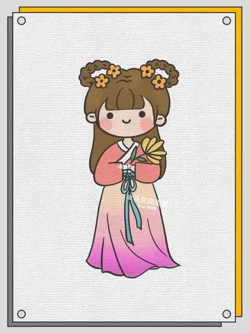 简笔画|可爱古风小姐姐人物头像少女手帐(1)