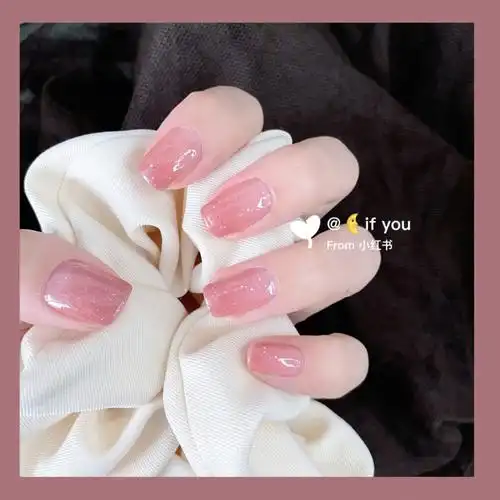 2021新款秋冬裸粉色渐变美甲78婚甲系列