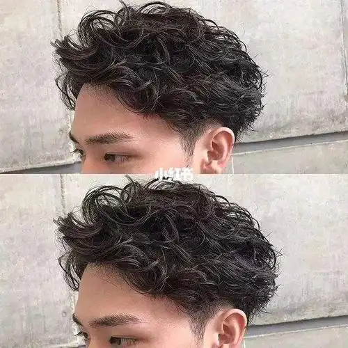 烫发韩国纹理烫发型假发男短发时尚纹理烫卷发潮流款发型自然真发头顶