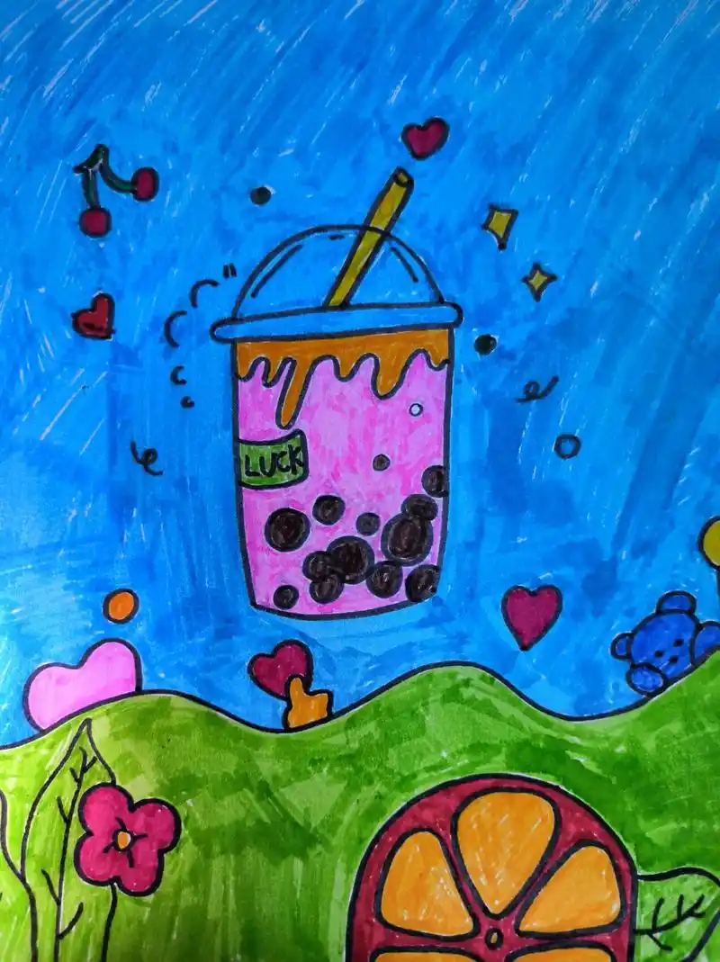 简笔画奶茶.#画画 #简笔画 #手绘 #一起学画画 #奶茶 - 抖音