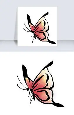 创意手绘蝴蝶插画免抠元素|水墨蝴蝶手绘插画