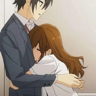 qq动漫情侣头像男一女,但愿明天也一样美好