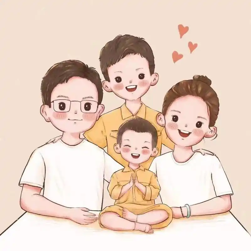 一家四口头像 (两个儿子)
