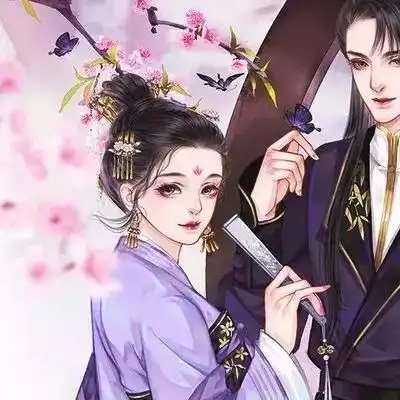 唯美古风动漫情侣头像一对两张