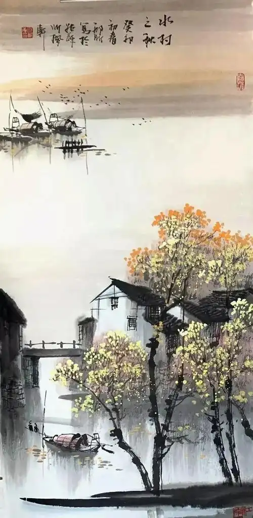 极致的水墨国画,江南水乡美如画