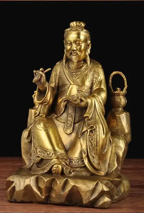 全铜像药王菩萨药王神像摆件孙思邈像医圣装饰中医药店铺居家供奉 8.