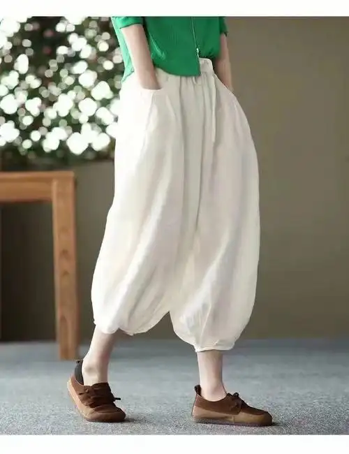 万能的小94  #苎麻服饰  #苎麻  #麻 #夏天 #灯笼裤  #裤子  #捍铑