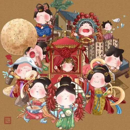 陕西十大怪q版仕女