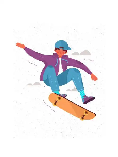 滑板_后予泽__插画师作品_涂鸦王国gracg.com