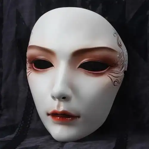 古风中国风面具男手绘全脸面罩舞会装扮瘦脸道具汉服配饰时尚礼品