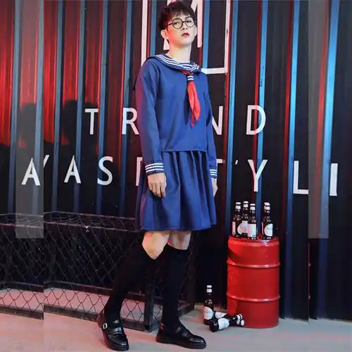 男扮女装伪娘衣服cosplay水手套装学生jk制服海军服饰