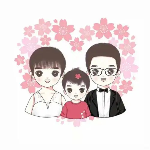 家庭头像合集,可爱一家三口图片设计,甜蜜幸福