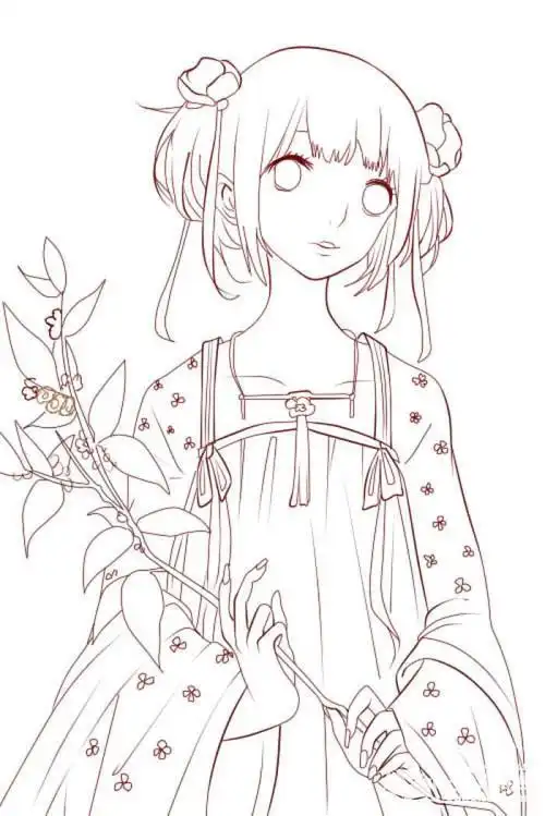 动漫少女铅笔素描图片【动漫素描】手绘·二次元少女动漫少女素描美术