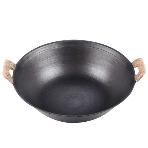 铁锅双耳传统老式生铁平底家用炒锅不粘锅涂层炒锅