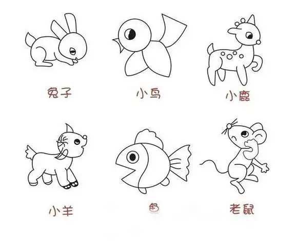 50个小动物简笔画儿童