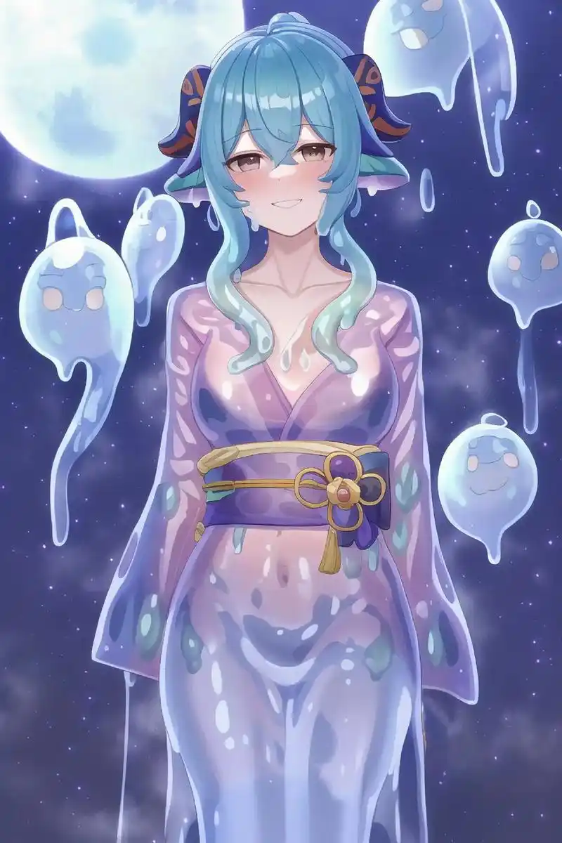 如何跑出一只史莱姆化的王小美.#ai绘画 #原神 #史莱姆  - 抖音