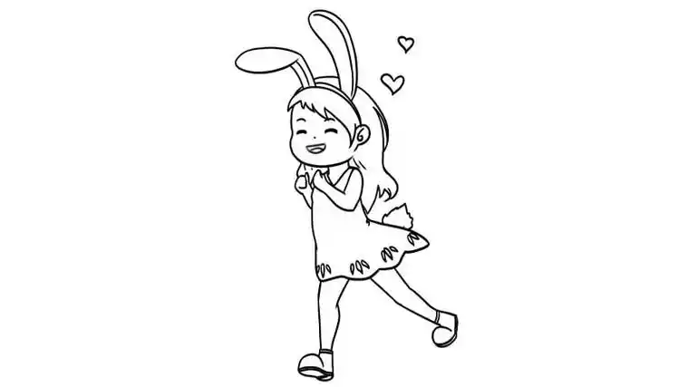 带兔耳朵的小女孩简笔画 带兔耳朵的小女孩简笔画的画法