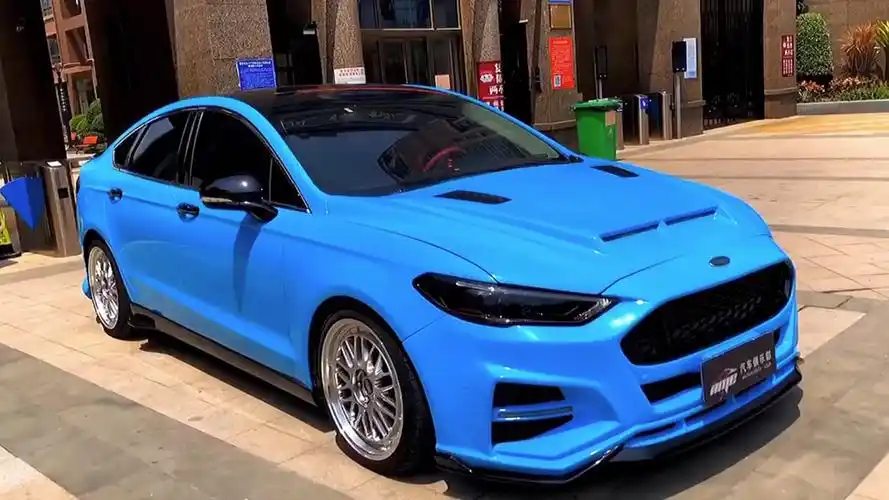 蒙迪欧致胜汽车改色贴膜,漆面天空蓝改色贴膜,杭州改色贴膜施工