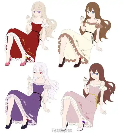 配色练习角色插画人物配色训练