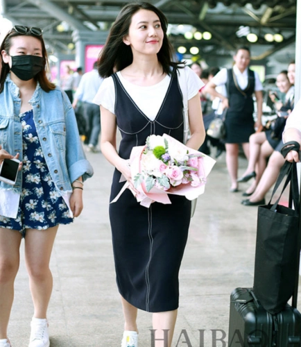 2017夏季新款文艺青年女装 高圆圆明星机场同款连衣裙背带裙搭白t