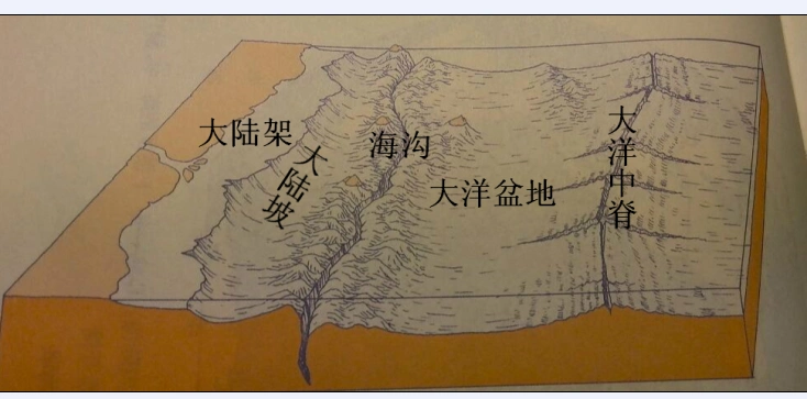 二在海底地形示意图上填注下列名称大陆架大陆坡海沟大洋盆地一大洋中