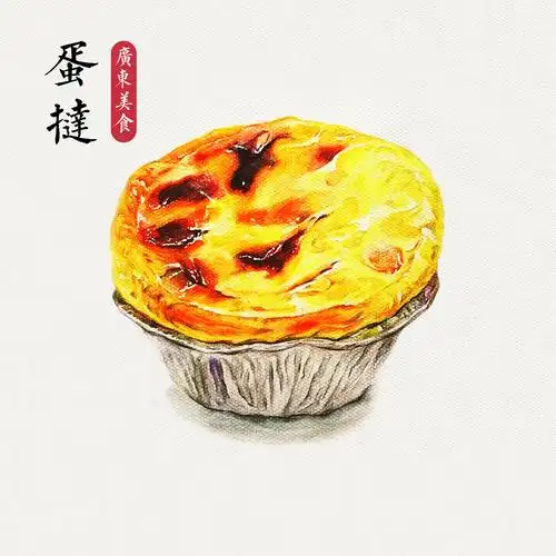 广东美食手绘彩铅插画