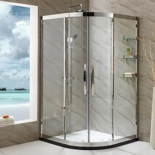 双开门浴室淋浴隔断门 定制弧扇型整体淋浴房h-bz42