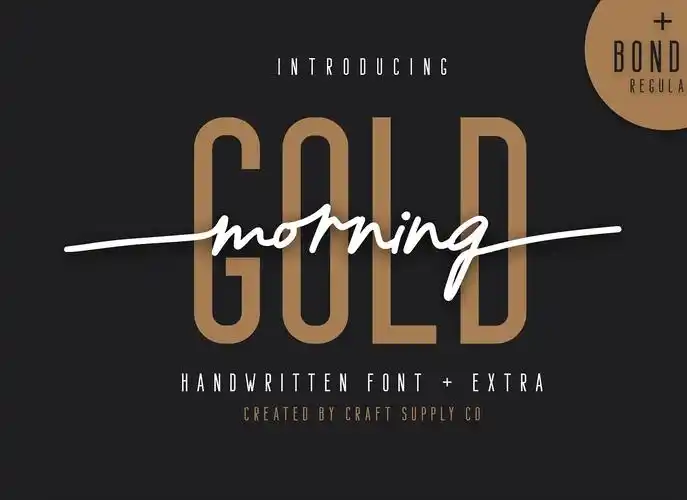 morninggold连笔手写签名英文字体下载