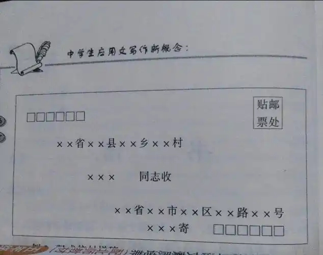 信封格式图(信封正面图片)