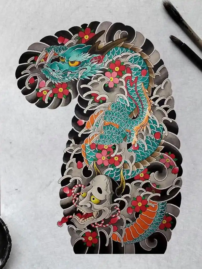 老传统半甲纹身分享