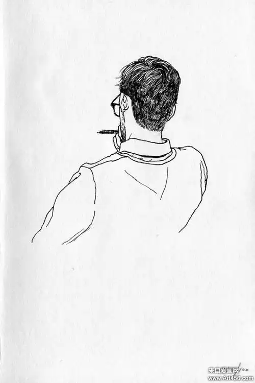 各式背影速写作品